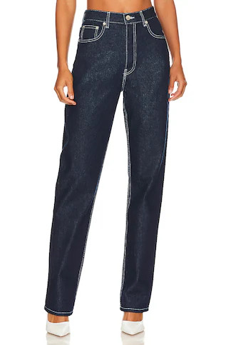 EB Denim High Rise Straight Jeans in Midnight from Revolve.com | Revolve Clothing (Global)