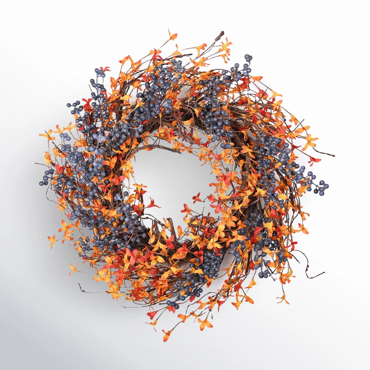 24" Fall Autumn Twig Berry Front Door Wreath | Wayfair North America