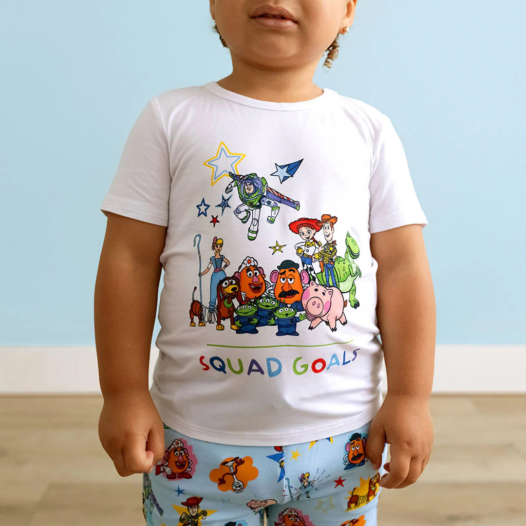 Character White Short Sleeve Toddler Shirt | Disney Squad Goals | Posh Peanut