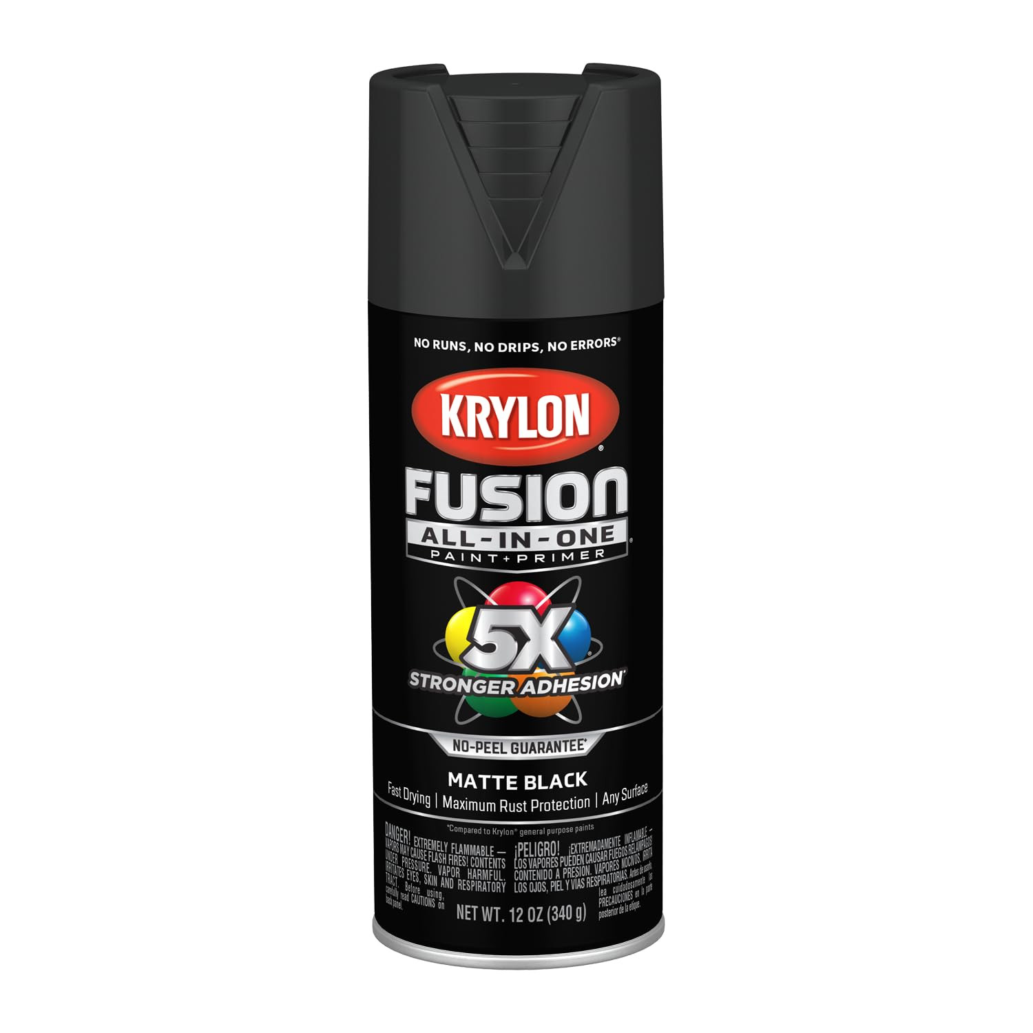 12 oz Krylon K02754007 Black Fusion All-In-One Paint & Primer Spray Paint, Matte | Amazon (US)