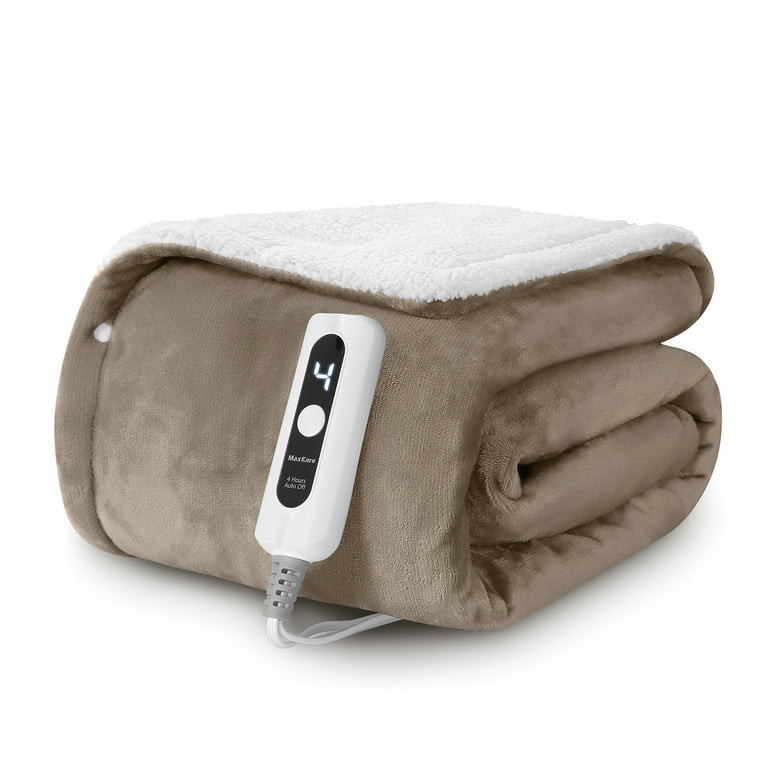 Maxkare 50" x 60" Electric Throw Blanket with 6 Heating Levels & 4H Auto-off, Machine Washable, L... | Walmart (US)