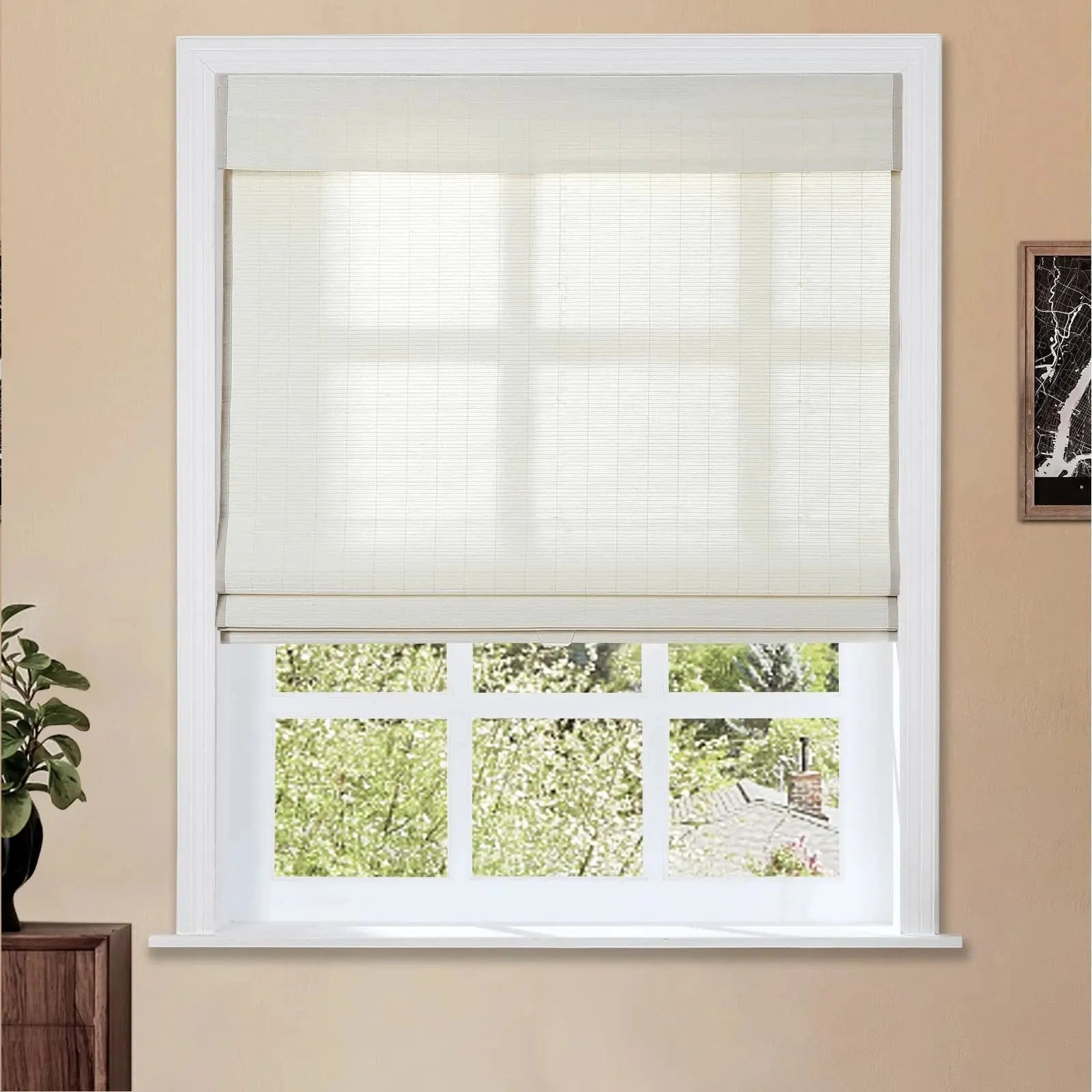 Natural Flax Bamboo Woven Shade - Eggshell | TWOPAGES