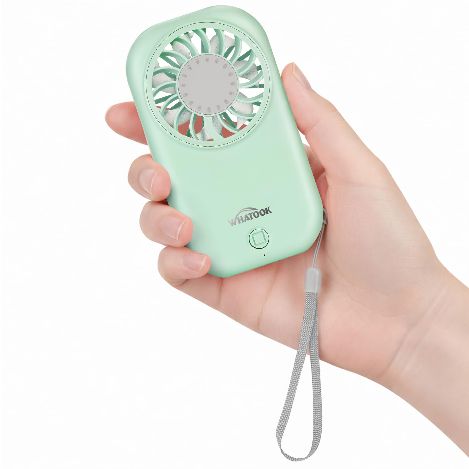 WHATOOK Handheld Mini Fan Small Personal Portable Speed USB Rechargeable Eyelash Fan Lightweight USB Rechargeable for Travel Makeup Girl Women Summer Gift (Green) | Amazon (US)