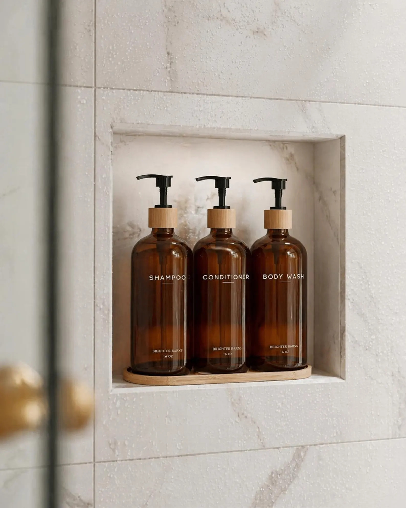 Amber Refillable Shower Dispenser Set - Shampoo and Conditioner Bottles for Airbnb, Spa, RV | Etsy (Global)