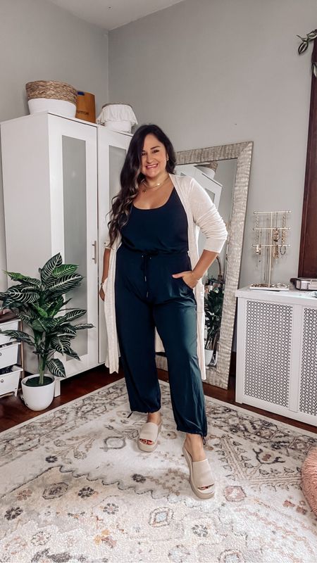 Our favorite travel outfit is on sale!!! And it comes in a short version and a cargo version!

Paired with my fave platform sandals! Also linked similar long cardigans!

I wear a large petite!

Romper
Traveler jumpsuit
Comfy outfit
Travel outfit
Casual outfit
Midsize
Curvy
Abercrombie 

#LTKSaleAlert #LTKMidsize #LTKTravel