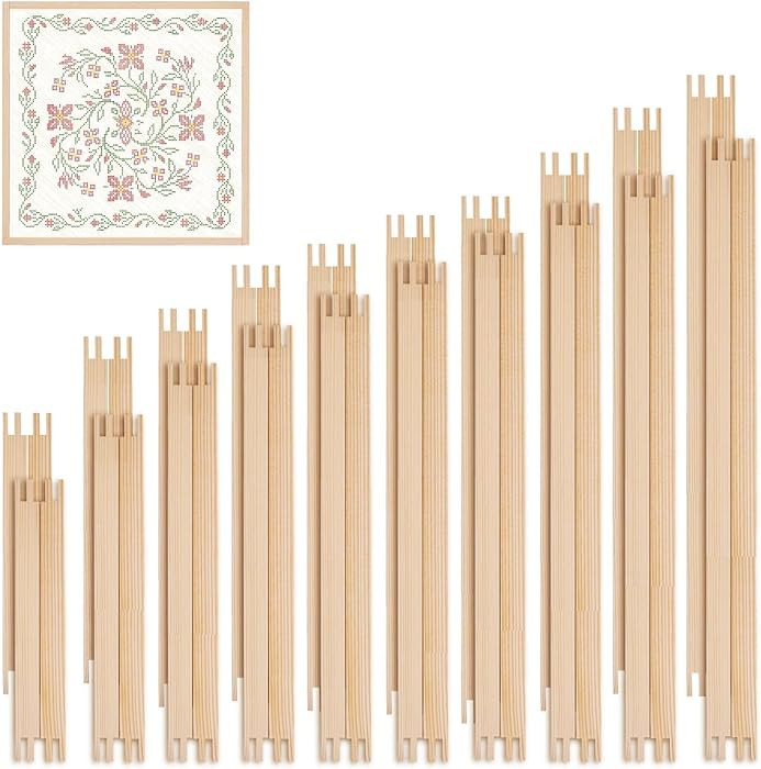 WodGod 20 Sets Needlepoint Stretcher Bars Set for Needlework, 10 Sizes Wooden Canvas Splicing Str... | Amazon (US)