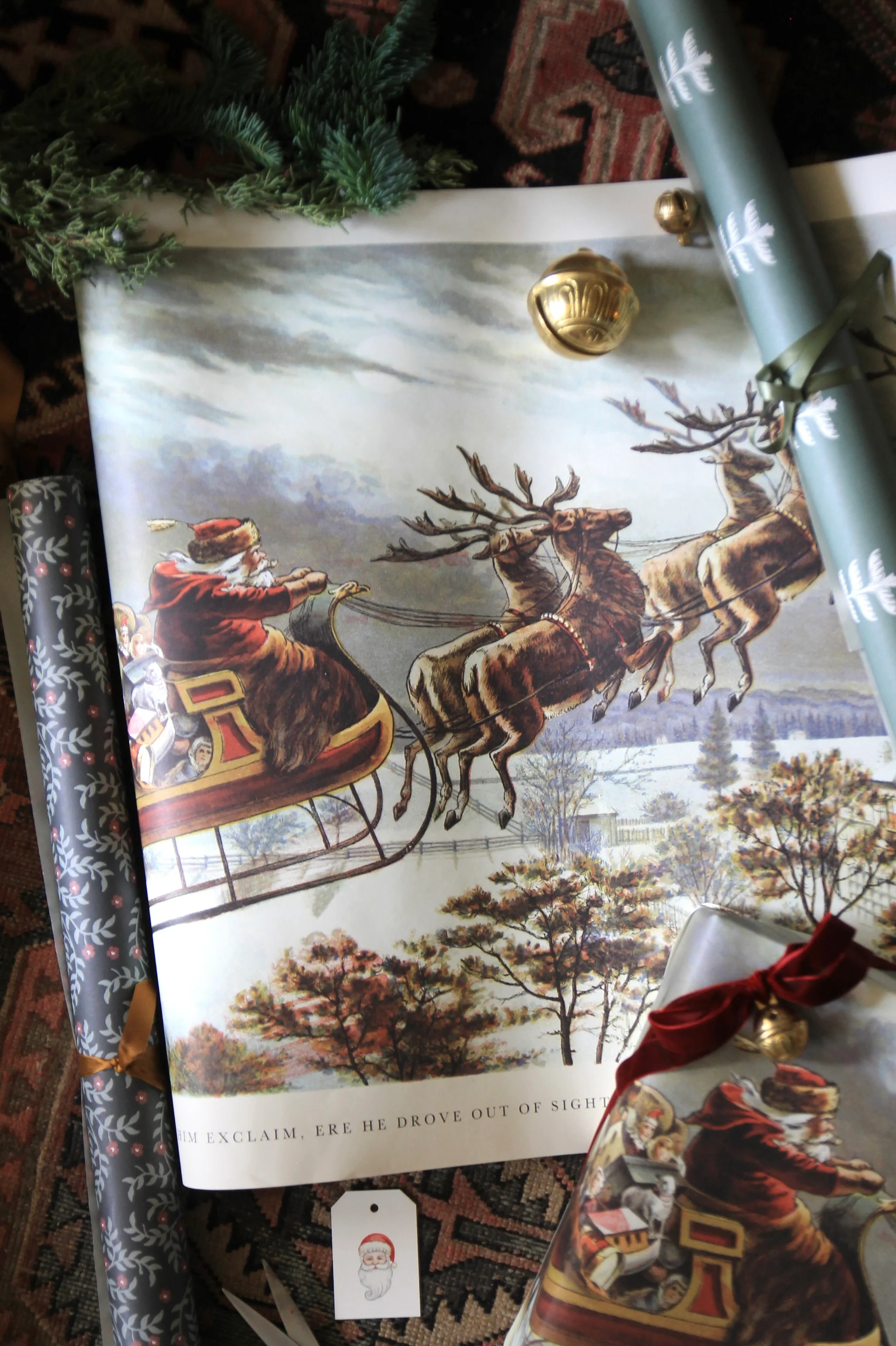 Santa Scene Wrapping Paper | JSH Home Essentials