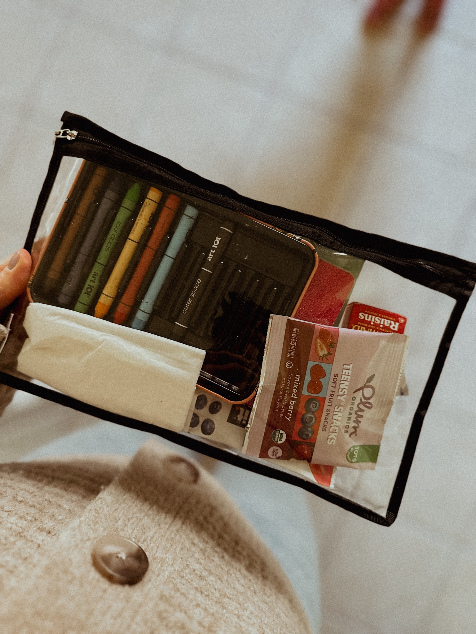 Amazon clear bag organizer. Great for small toys, games, snacks, hair ties, literally whatever! I’ve even used it for makeup and skincare when I travel. I’ve had these for years and they hold up very well. Comes in a few sizes 

#LTKfamily #LTKkids #LTKbaby