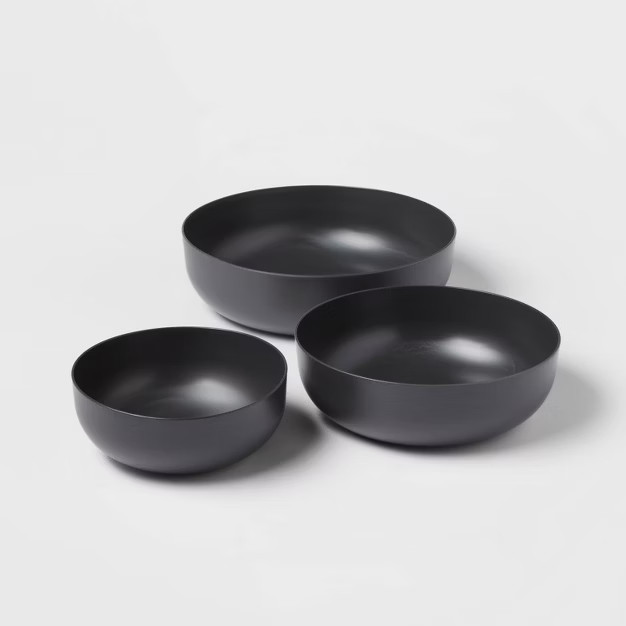 3pc Plastic Nesting Serving Bowls Gray - Made By Design™ | Target