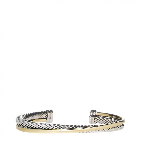 DAVID YURMAN Sterling Silver 18K Yellow Gold 5mm Crossover Cuff | Fashionphile