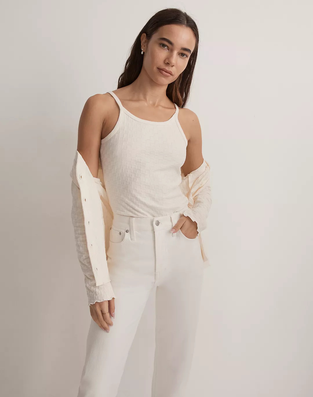 Cami Tank Top in Checkerboard Jacquard | Madewell