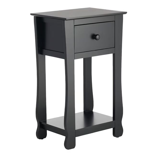 Theodore 1-Drawer Thick Leg End Table, Black | At Home