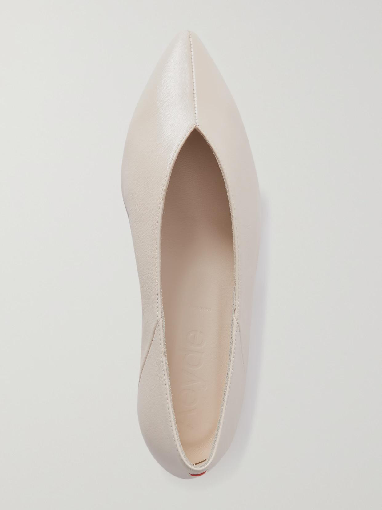 Aeyde - Moa Leather Point-toe Flats - Cream | NET-A-PORTER (US)