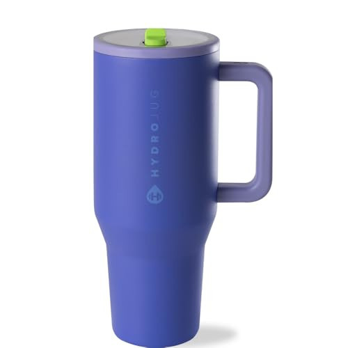 HydroJug Traveler - 32 oz Water Bottle with Handle & Flip Straw - Fits in Cup Holder, Leak Resistant Tumbler-Reusable Insulated Stainless Steel & Rubber Base - Gifts for Women & Men, Lime Rickey | Amazon (US)