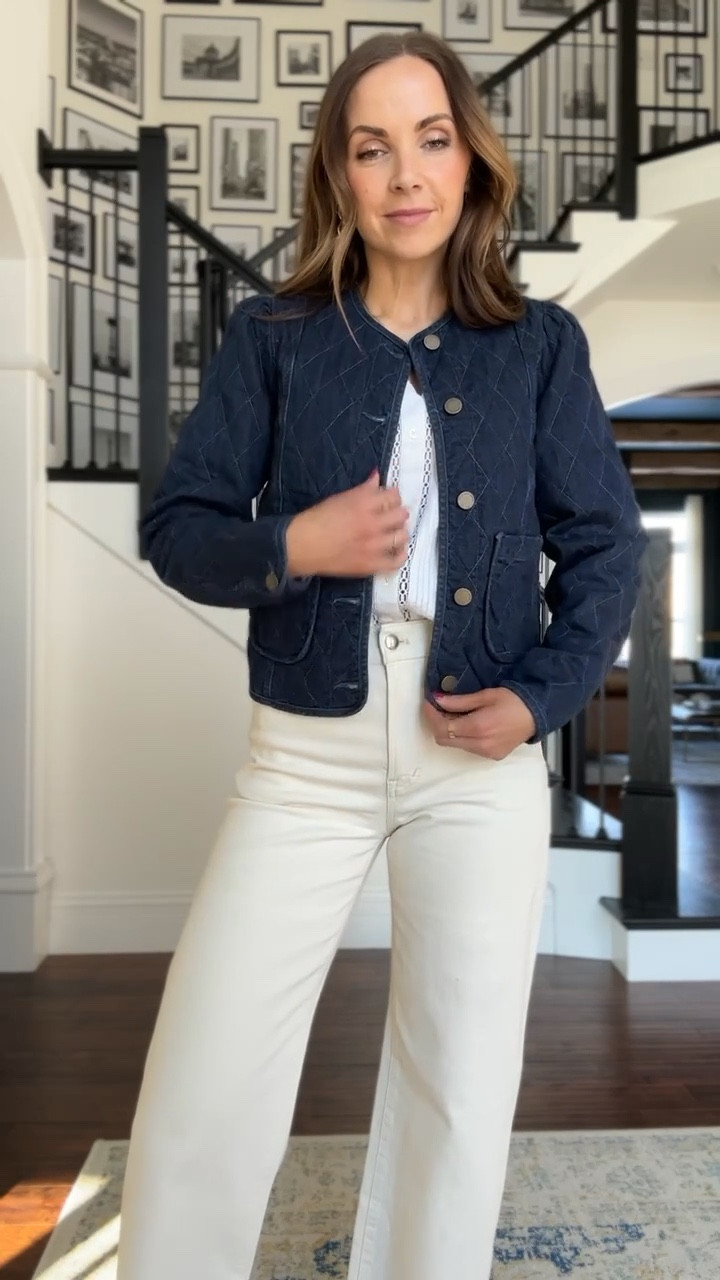 Love this detail on a classic denim jacket @Anthropologie 

#LTKootd #LTKgrwm