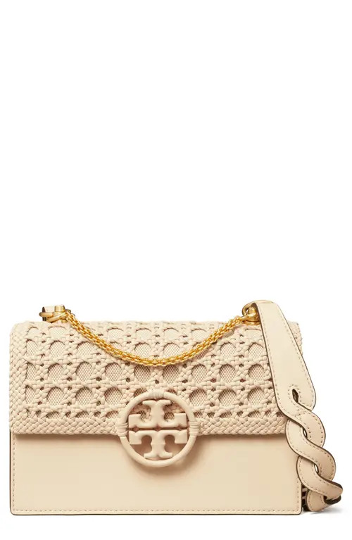 Tory Burch Miller Basketweave Leather Shoulder Bag in Brie at Nordstrom | Nordstrom