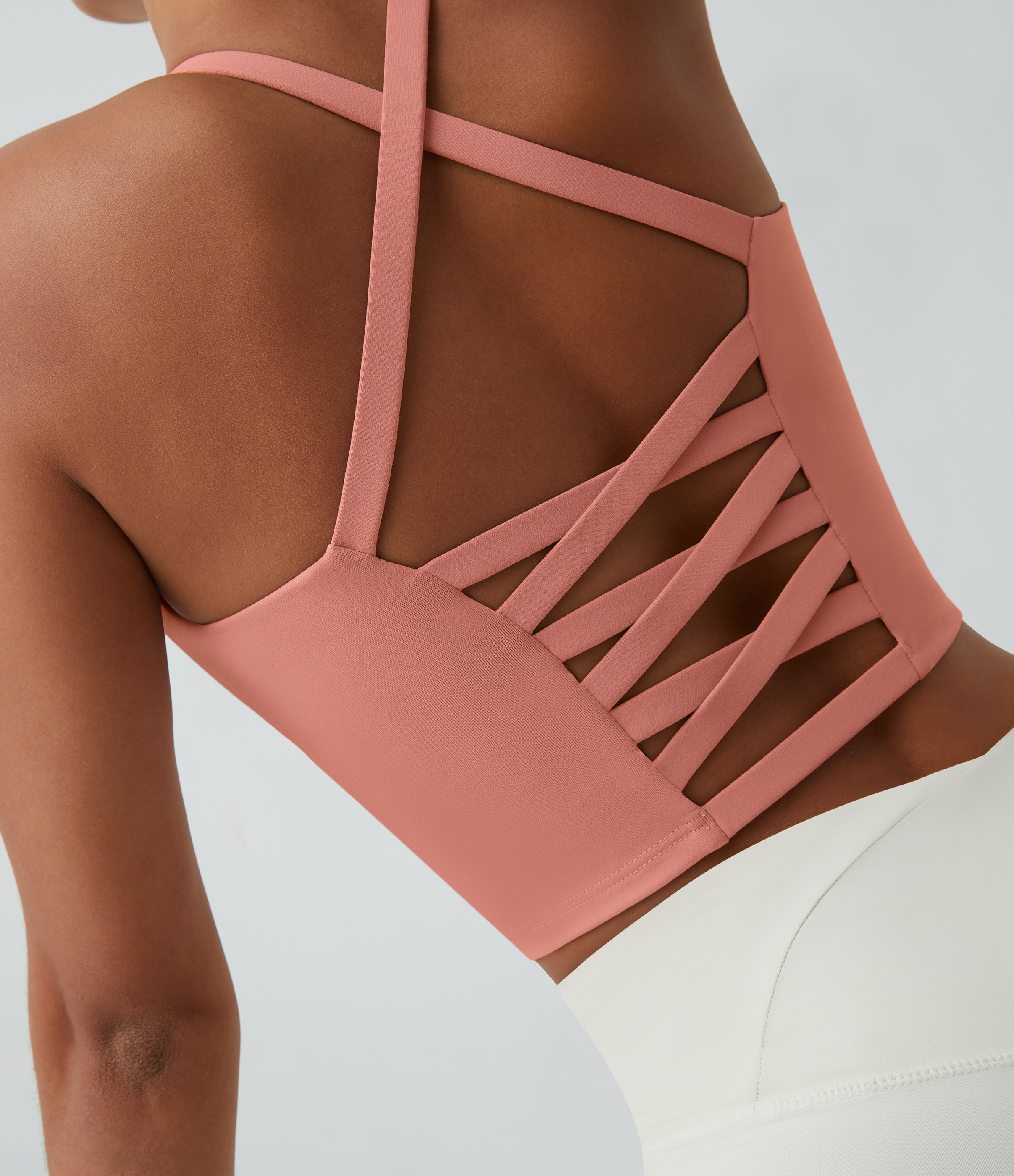 Halara Cropped Yoga Tank Top A-C Cups Tank Top - Blooming Dahlia - L golf tops halter top tunic tops sleeveless tops backless top | HALARA