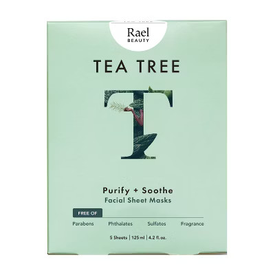 Rael Beauty Tea Tree Facial Sheet Mask - 5ct/4.2oz | Target