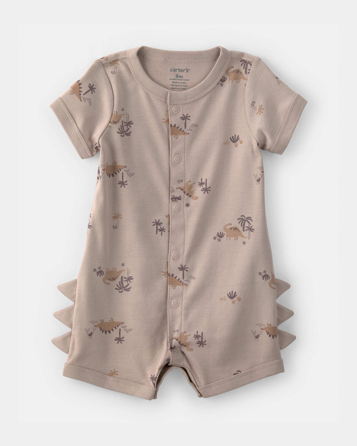 Baby Boy Dinosaur Short-Sleeve Romper - Brown | Carter's Inc