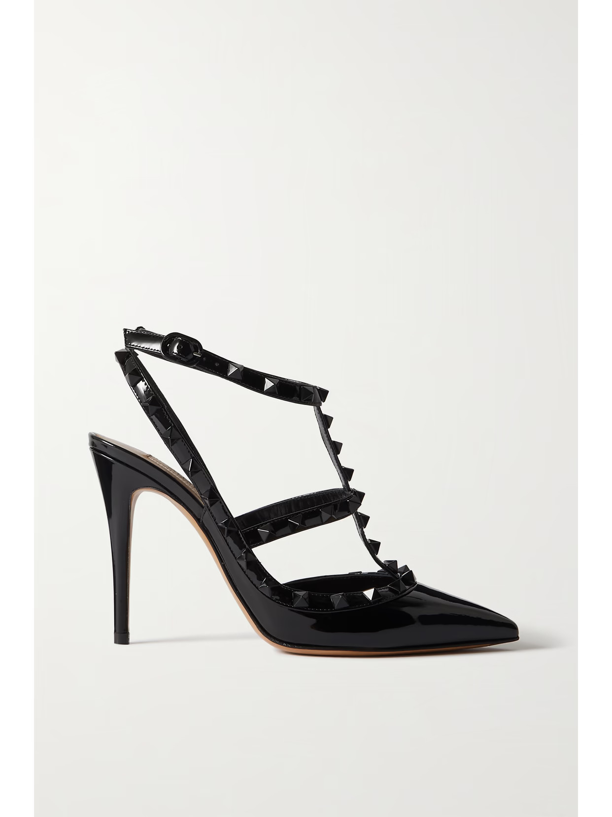 Valentino Garavani - Valentino Garavani Rockstud Patent-leather Pumps - Black | NET-A-PORTER (US)