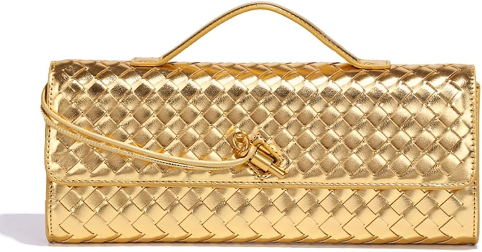 Evening Woven Crossbody Bags for Women Casual Fashion Shoulder Handbag Vegan Leather Clutch Purse | Amazon (US)