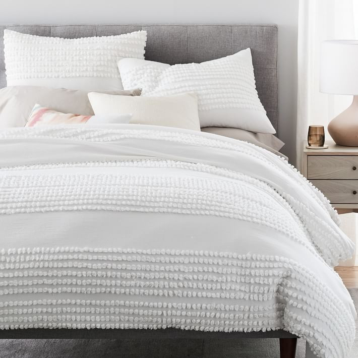 Candlewick Duvet Cover &amp; Shams - Stone White | West Elm (US)