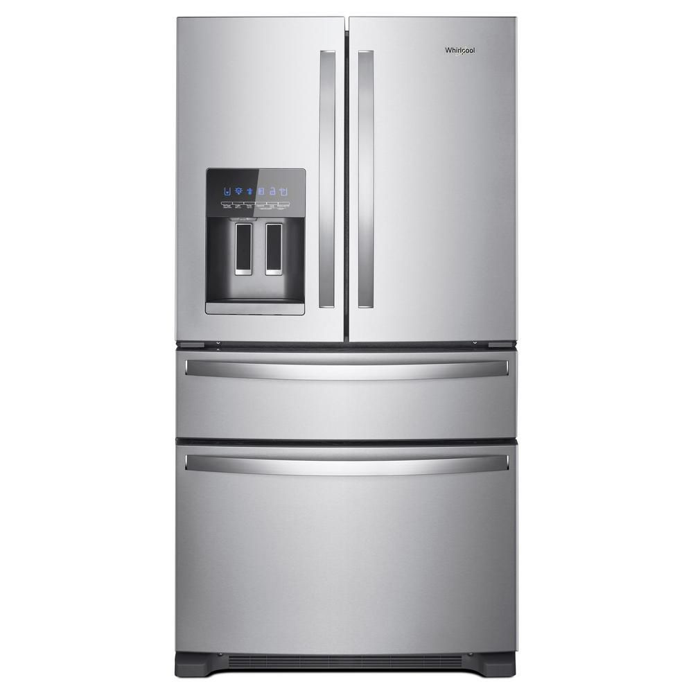 Whirlpool 25 cu. ft. French Door Refrigerator in Fingerprint Resistant Stainless Steel-WRX735SDHZ... | The Home Depot
