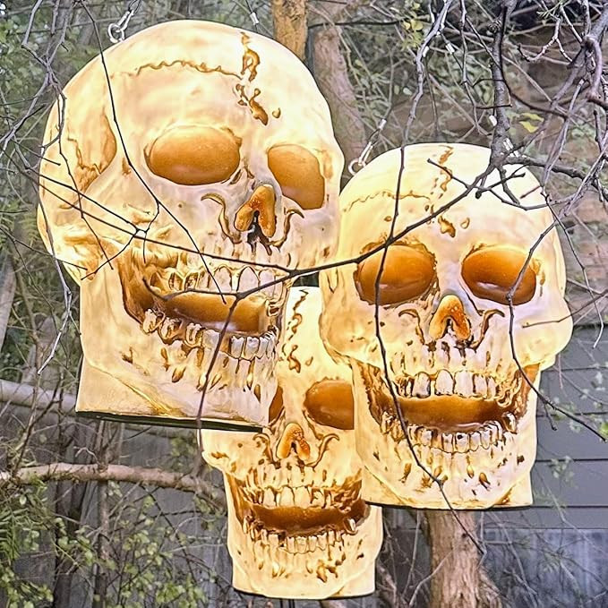 Halloween Giant Skull Lantern - Lighted Outdoor Display Prop for Decoration and Parties | Amazon (US)