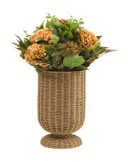 24in Outdoor Realistic Faux Hydrangea In Woven Porch Pot | Home | Marshalls | Marshalls