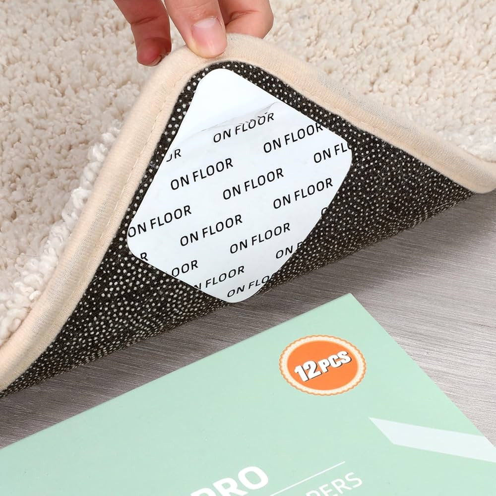 Home Techpro 12 PCS Rug Tape, Gripper for Rug for Hardwood Floors, Double Sided Reusable Under Ru... | Amazon (US)