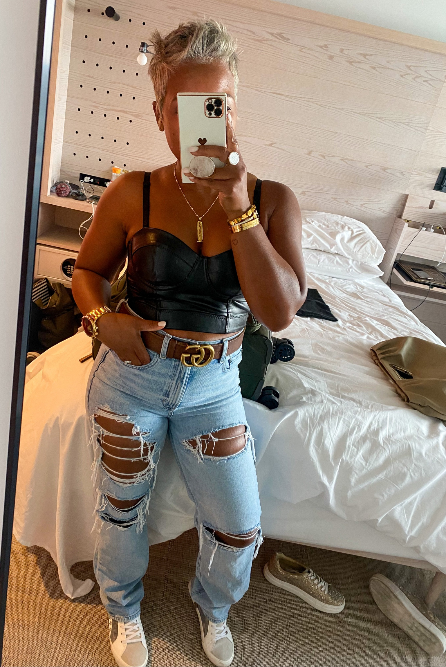 Girls night out! Can’t you tell these jeans are my favorite 🤩 styled with a cute #faux #leather bustier - I might layer with a blazer 🤔 #LTKslay #LTKdatenight 

#LTKunder100 #LTKstyletip #LTKSeasonal