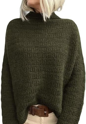 PRETTYGARDEN Womens Mock Neck Oversized Sweaters 2026 Long Sleeve Pullover Fall Sweater Knit Jump... | Amazon (US)