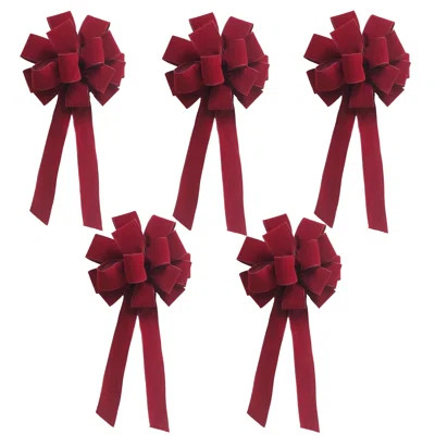 Set Of 5 Holiday Red Velvet Bows | Wayfair North America