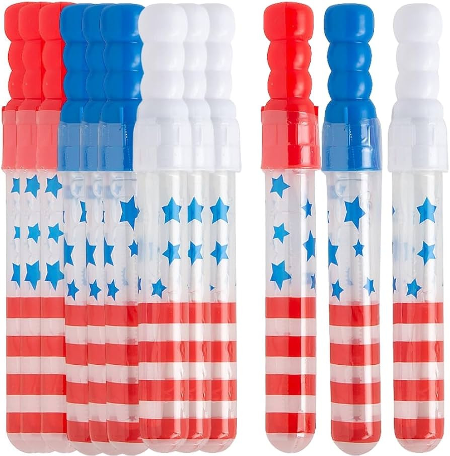 Patriotic MINI Bubble Wands - Toys - 12 Pieces | Amazon (US)