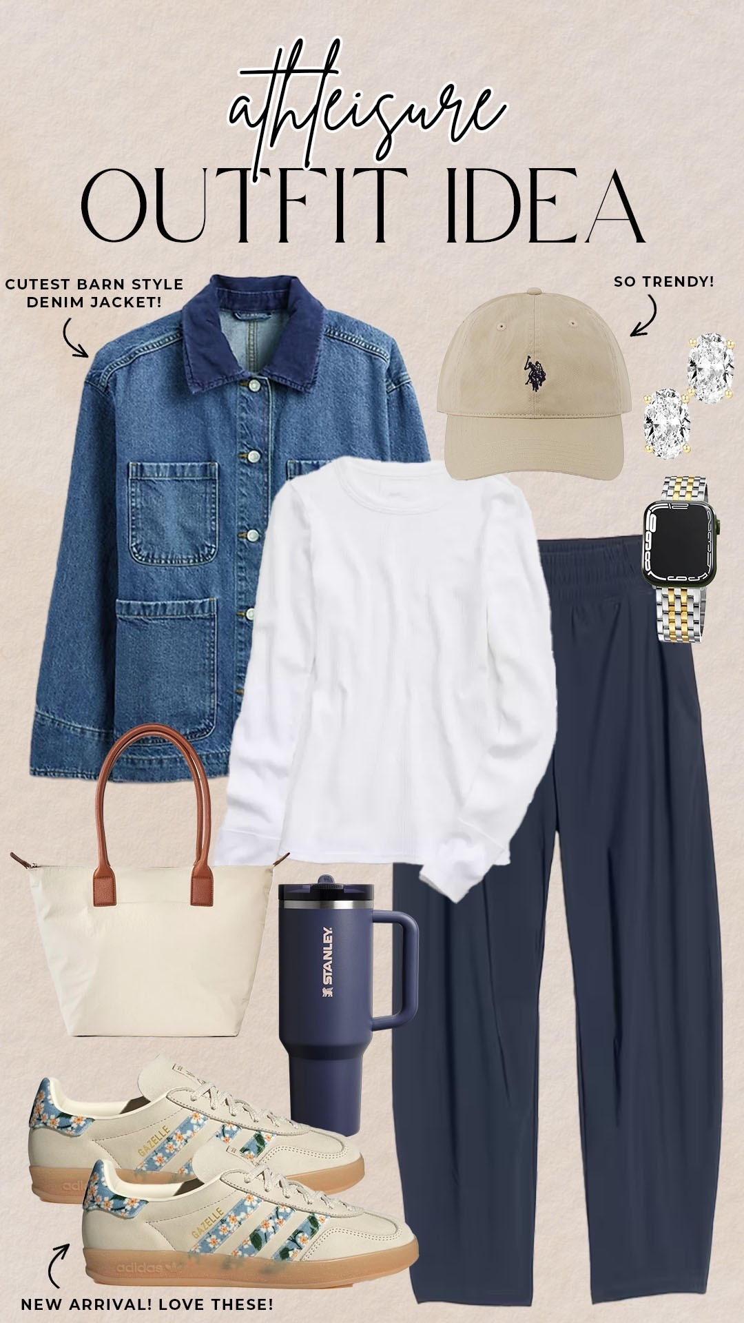 Comfy cute athleisure look for fall! 

#athleisure

Summer to fall style. Fall athleisure. Trendy fall style. Comfy cute fall outfit. Trendy barn denim jacket. Old navy new arrivals. Target finds. Navy Stanley. Amazon fashion. Trendy baseball cap. New floral adidas. 

#LTKSeasonal #LTKStyleTip #LTKFindsUnder100