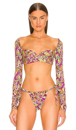 Nadja Top in Magenta Mushroom Flr | Revolve Clothing (Global)
