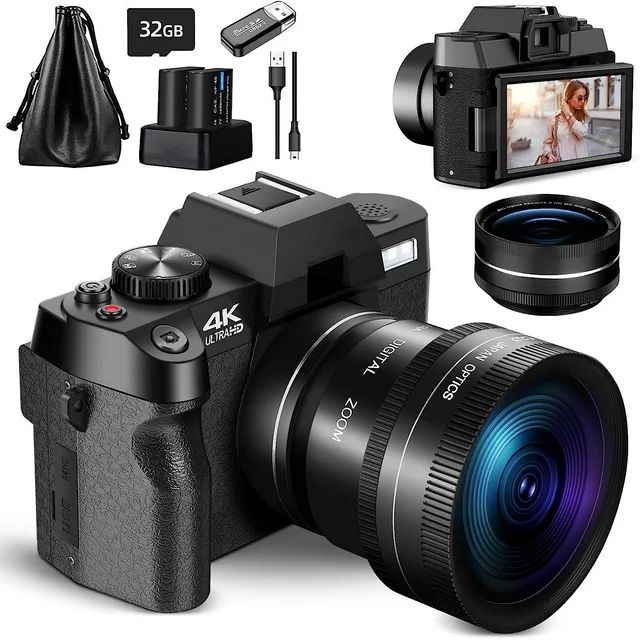 NBD Digital Camera 4K Ultra HD 48MP All-in-One Vlogging Camera with Wide Angle Lens, Digital Zoom... | Walmart (US)