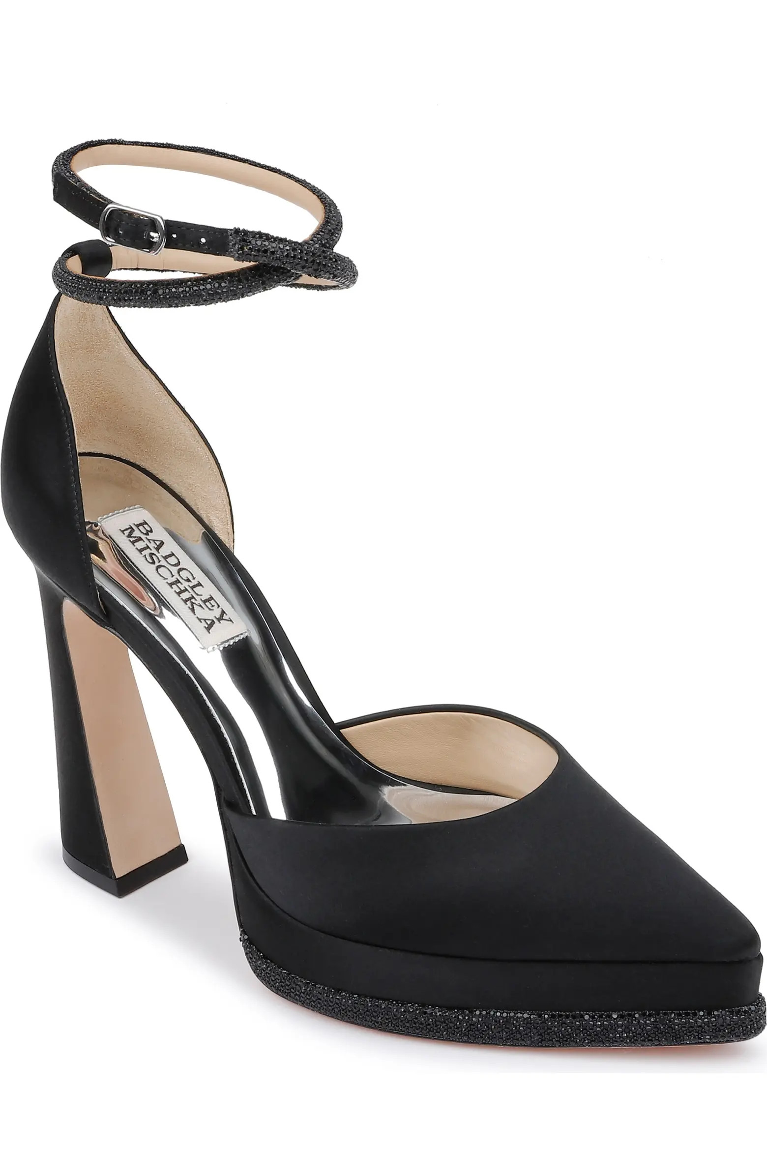 Badgley Mischka Collection Eliana Ankle Strap Platform Pointed Toe Pump (Women) | Nordstrom | Nordstrom