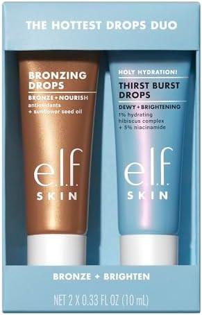 e.l.f. SKIN The Hottest Drops Duo, Holy Hydration! Thirst Burst & Bronzing Skincare Set, For A De... | Amazon (US)