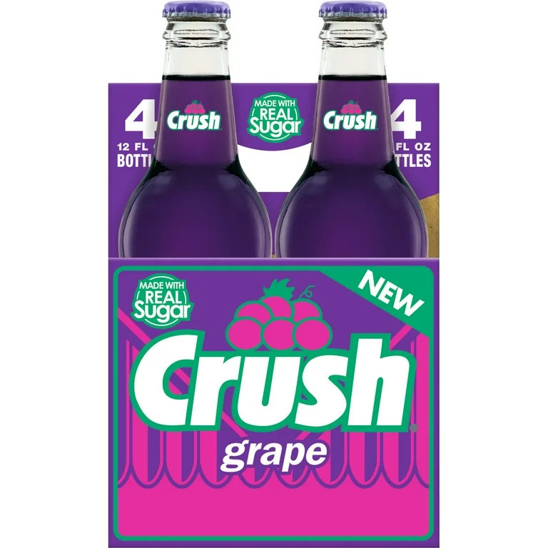 Crush Grape Soda Made with Sugar, 12 fl oz, 4 pack | Walmart (US)