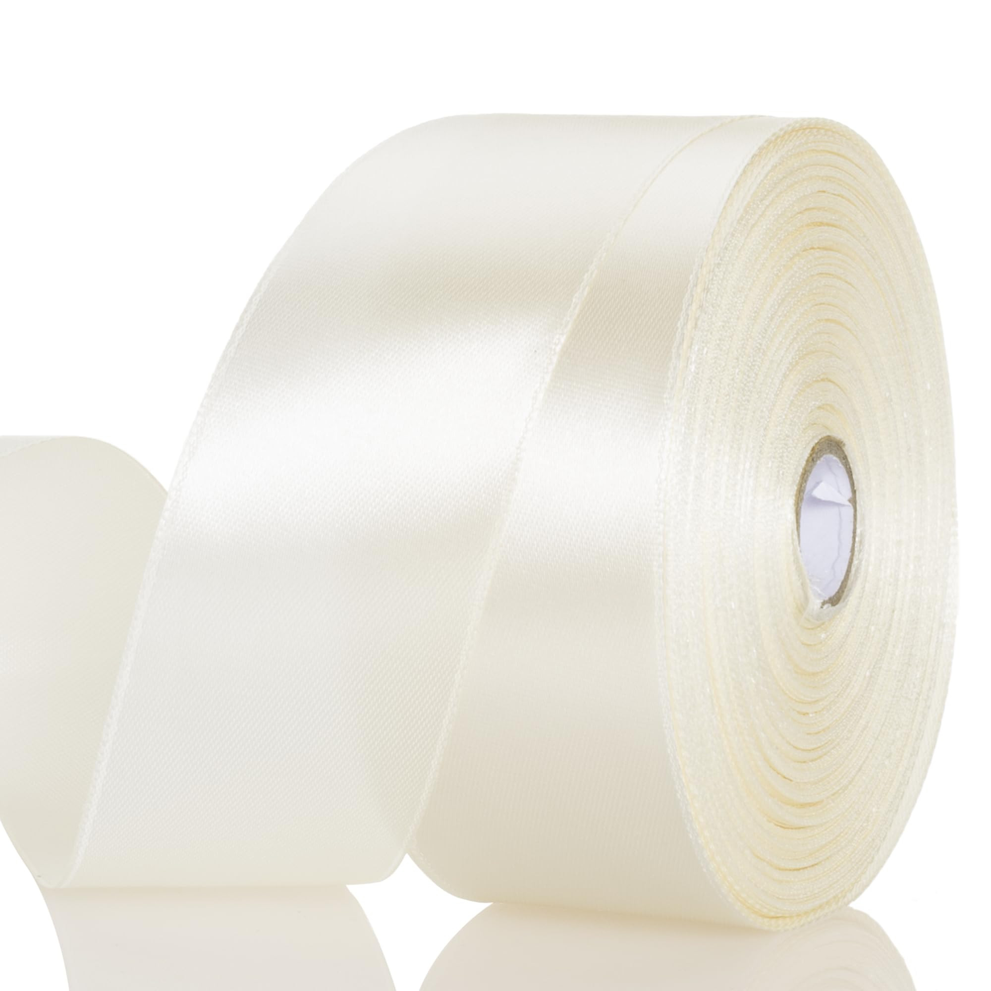 1 1/2 Inch Ivory Solid Satin Ribbon, 50 Yards Craft Fabric Ribbon for Gift Wrapping Floral Bouque... | Amazon (US)