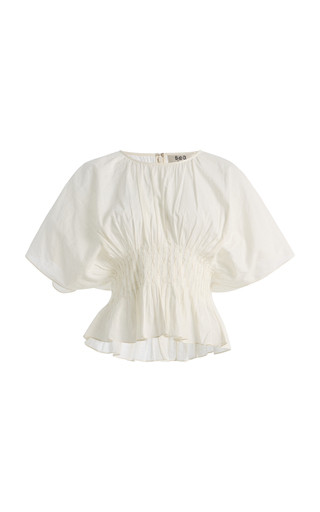 Violet Gathered Ramie Top | Moda Operandi (Global)