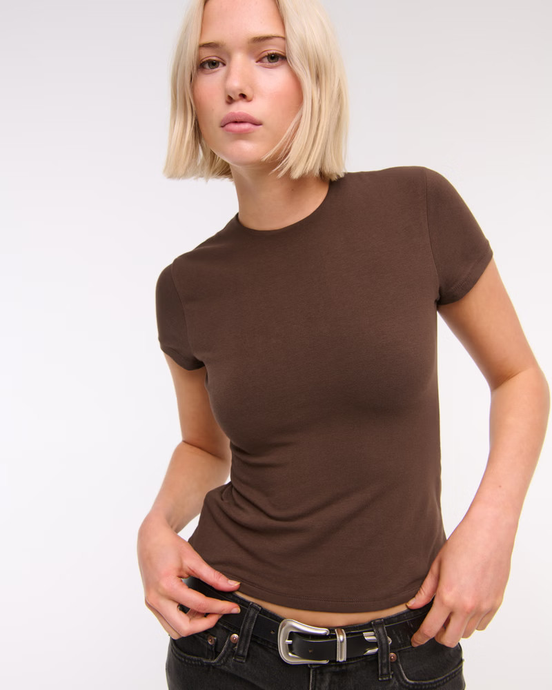 Bra-Free Double-Lined Baby Tee | Abercrombie & Fitch (US)