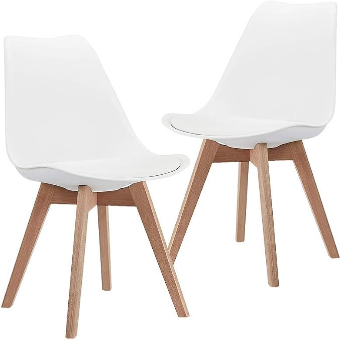CangLong Mid Century Modern DSW Side Chair with Wood Legs for Kitchen, Living Dining Room, Set of... | Amazon (US)
