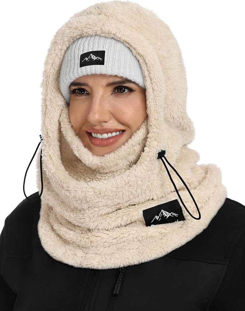 Ski Mask Balaclava for Women Men Windproof Fleece Winter Face Mask Cold Weather Hat Neck Warmer | Amazon (US)