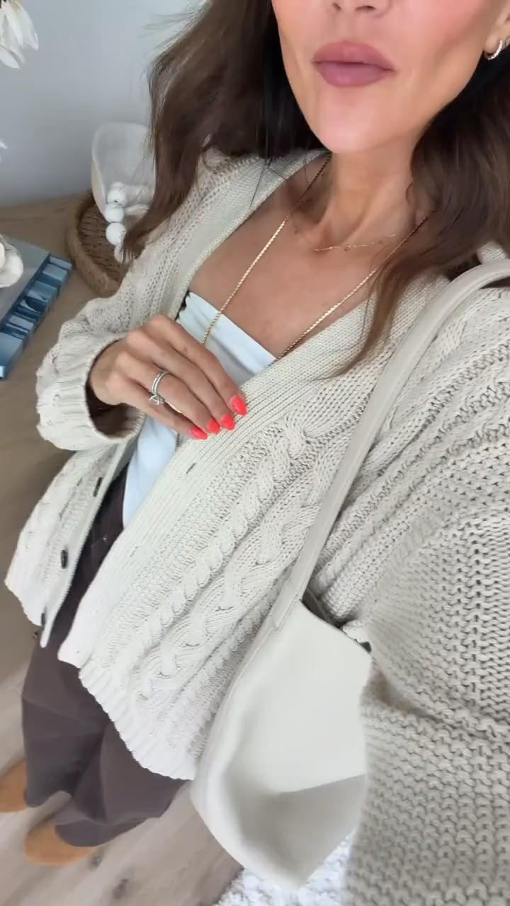 An oversized cable cardigan is exactly the kind of layer I want once the weather starts cooling down. The chunky texture and relaxed fit look so good over a simple tank or tee with jeans, and it gives the whole outfit that cozy fall feel.

oversized cardigan, cable knit cardigan, fall sweater, chunky knit cardigan, cozy fall outfit, fall layering, women’s cardigan, casual fall style, sweater weather, fall fashion, annabrstyle

#LTKootd #LTKSeasonal #LTKOver40