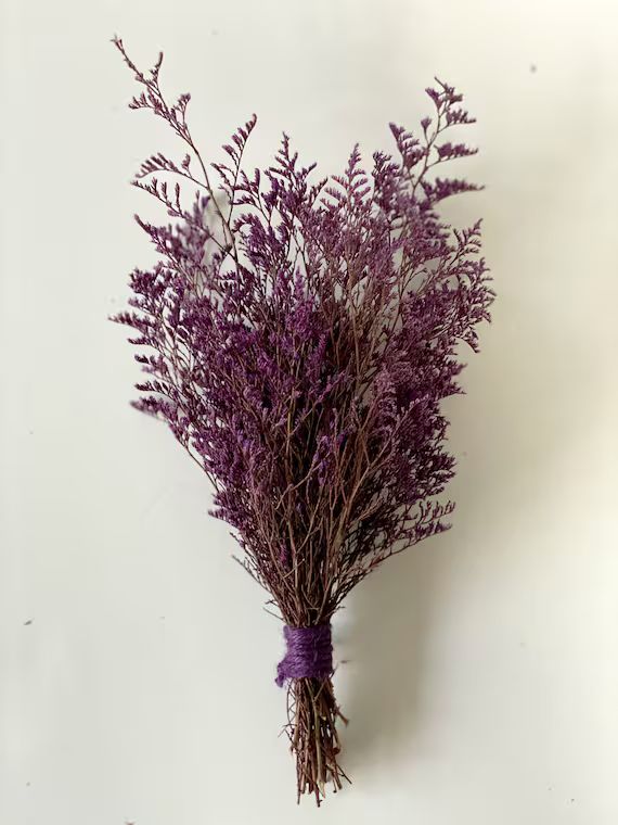 Purple Mini Caspia Bouquet-Preserved flowers Mini bouquet-Dried flowers gift topper-Add on Gift b... | Etsy (US)