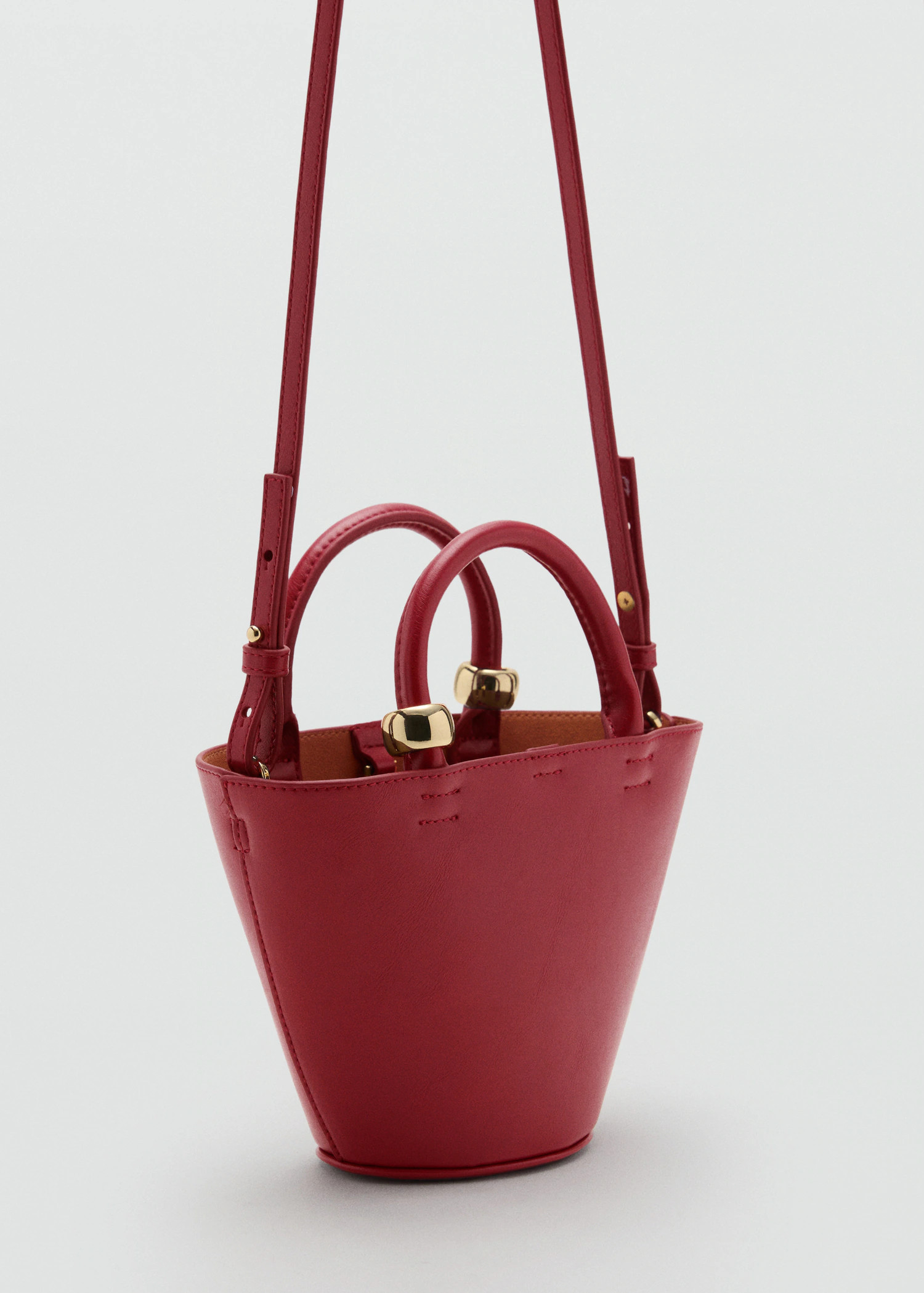 Mini shopper bag with metallic detail - Women | MANGO United Kingdom | MANGO (UK)
