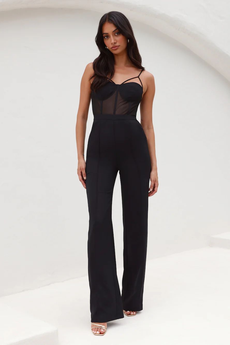 HELLO MOLLY Mission To Party Jumpsuit Black | Hello Molly