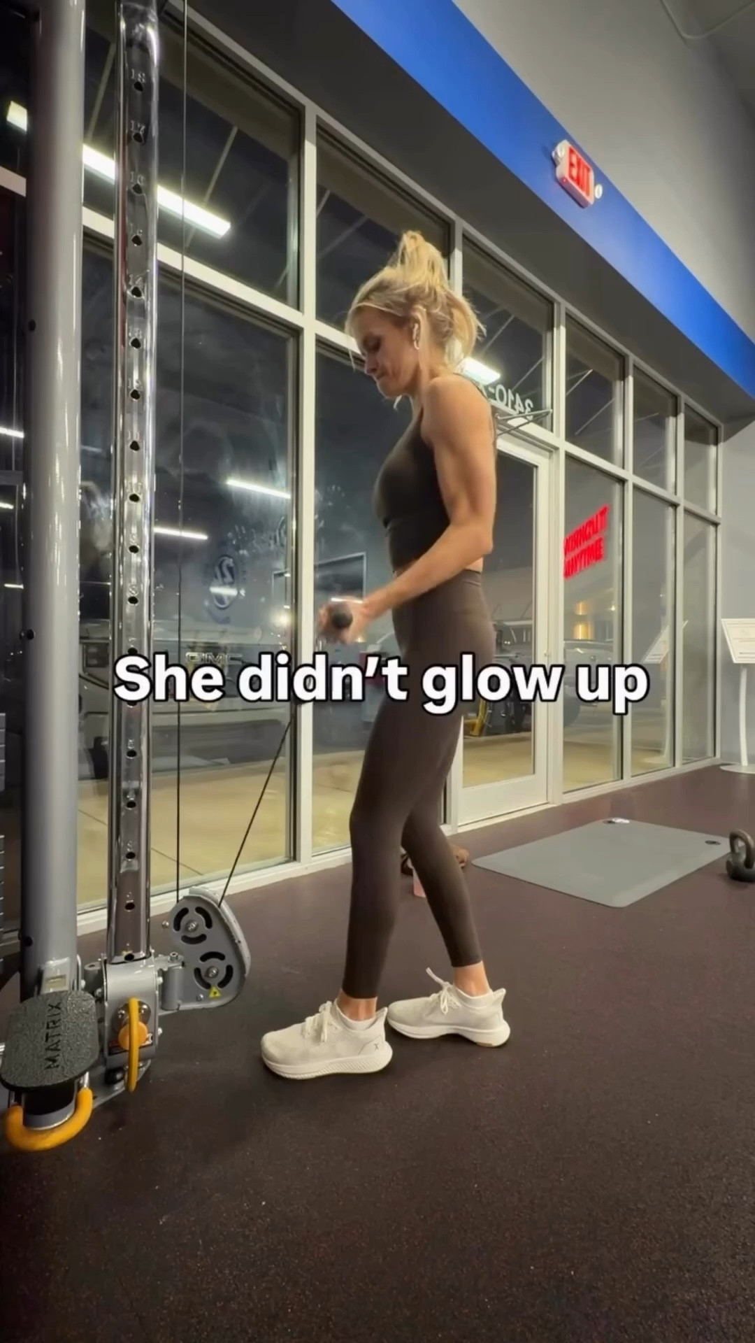 Workout set 
Small top
XS leggings
Shoes for tts

#LTKActive #LTKfitnessgoals #LTKootd